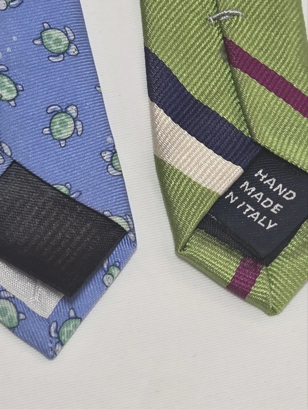 Kids Tie Lot Of 2: Polo by Ralph Lauren And Brooks Brothers 100% Silk Ties